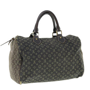 LOUIS VUITTON Monogram Mini Lin Speedy 30 Bag Brown Ebene M95224 LV Auth 62607
